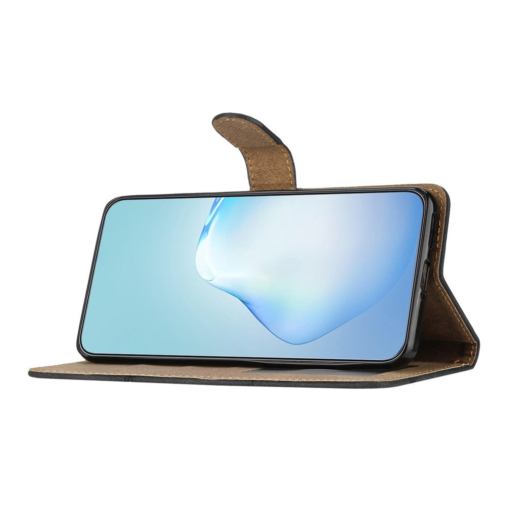 For iPhone 17 Pro Max Wallet Case Line Imprinted Skin-Touch Leather Flip Phone Cover - Blue