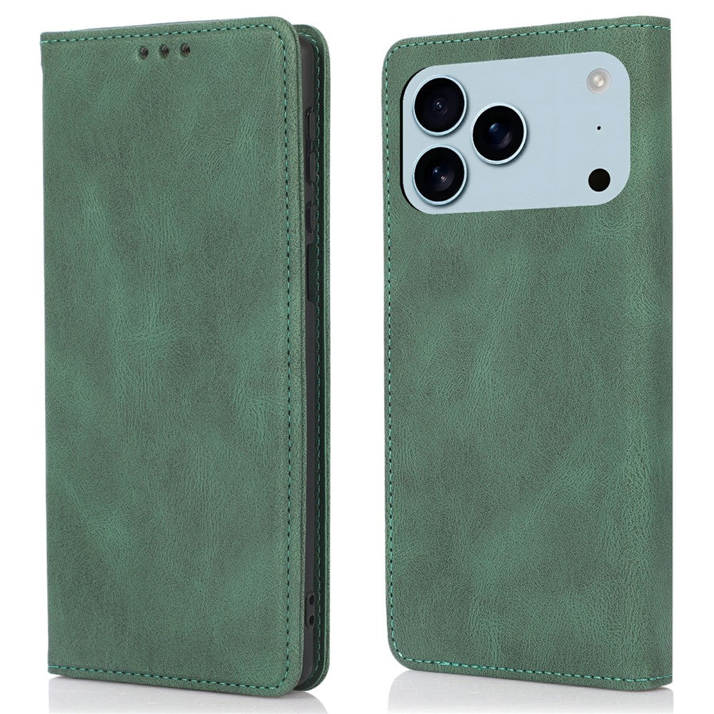 For iPhone 17 Pro Max Case Wallet Magnetic Closing Leather Flip Phone Cover - Green