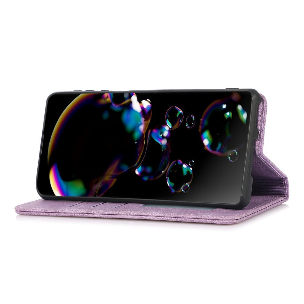 For iPhone 17 Pro Max Case Wallet Magnetic Closing Leather Flip Phone Cover - Purple