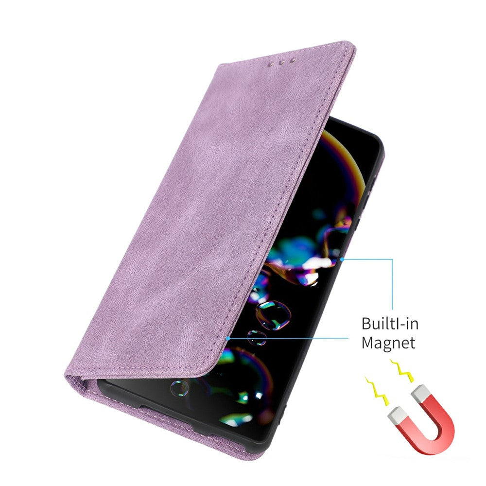 For iPhone 17 Pro Max Case Wallet Magnetic Closing Leather Flip Phone Cover - Purple