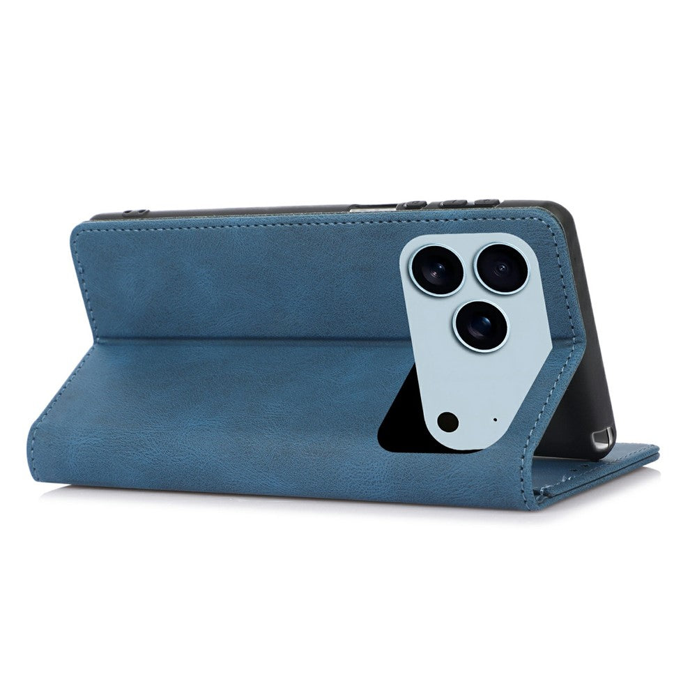 For iPhone 17 Pro Max Case Wallet Magnetic Closing Leather Flip Phone Cover - Blue