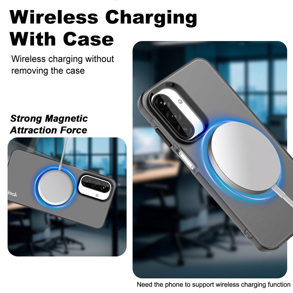 IMAK For Samsung Galaxy A17 5G Case Compatible with MagSafe PC + TPU Protective Phone Back Cover - Black