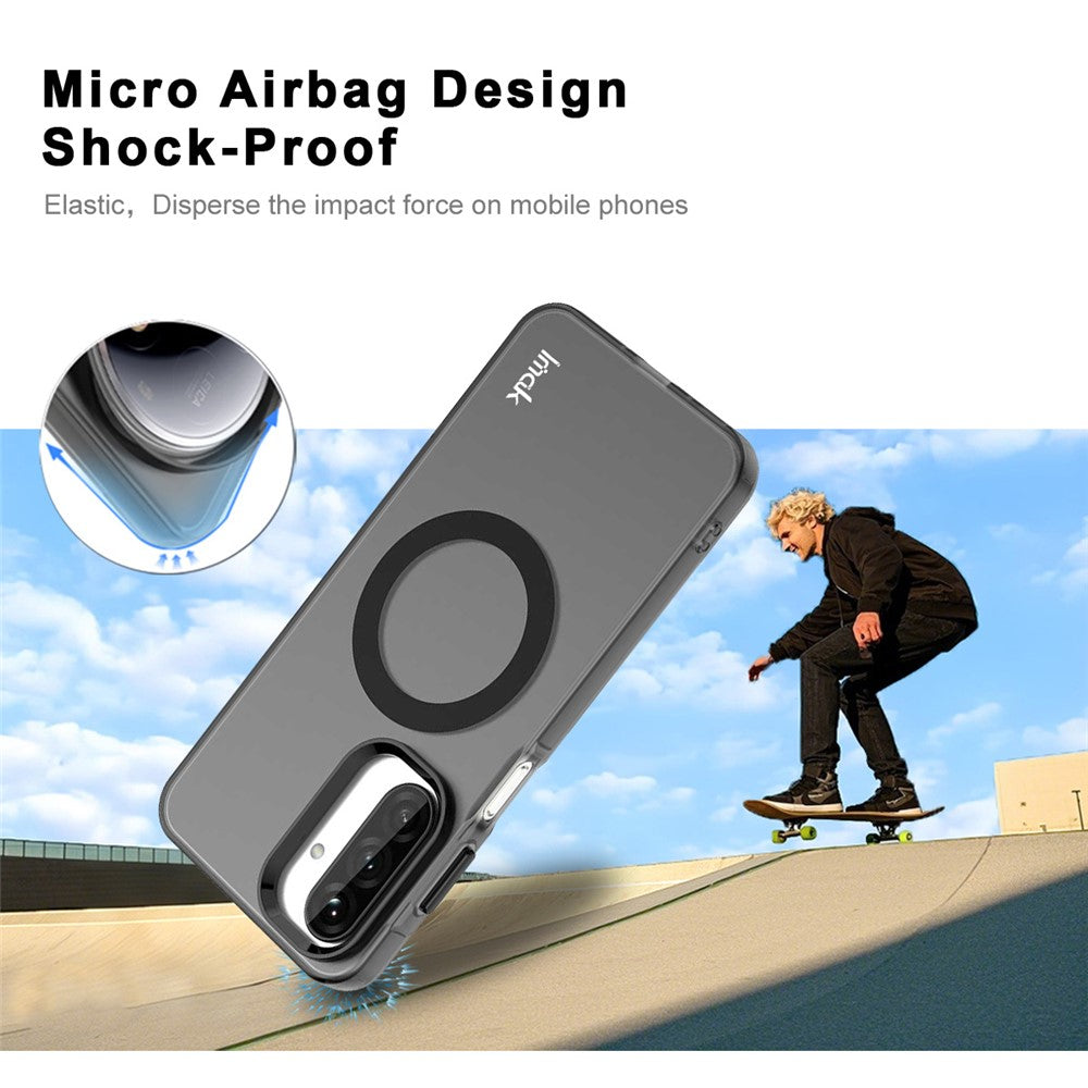 IMAK For Samsung Galaxy A17 5G Case Compatible with MagSafe PC + TPU Protective Phone Back Cover - Black