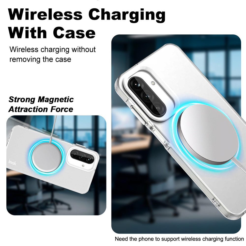 IMAK For Samsung Galaxy A17 5G Case Compatible with MagSafe PC + TPU Protective Phone Back Cover - White