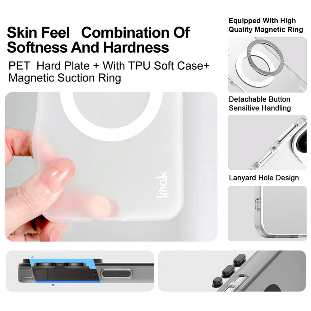 IMAK For Samsung Galaxy A17 5G Case Compatible with MagSafe PC + TPU Protective Phone Back Cover - White