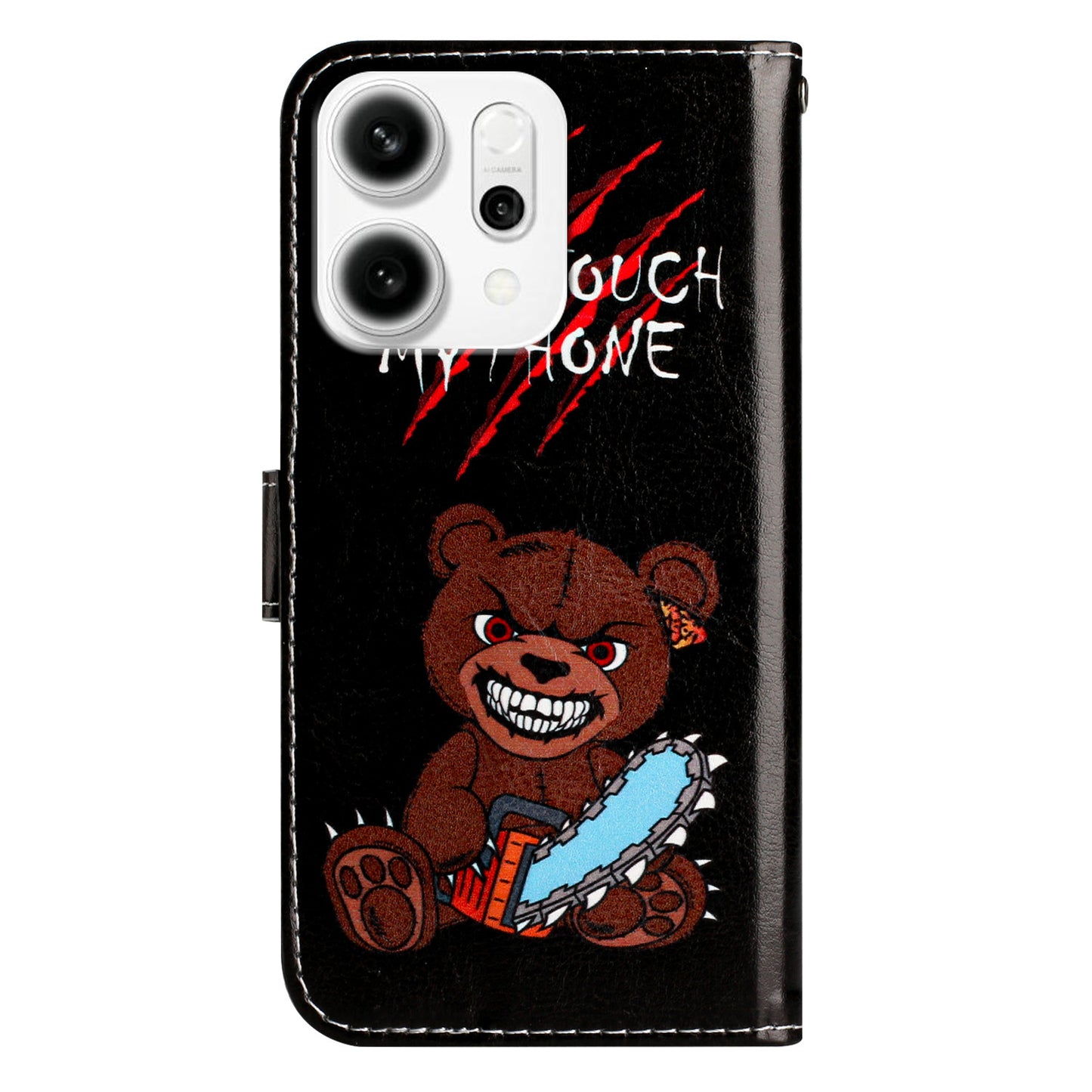 For Oppo Reno14 Pro 5G (Global) Wallet Case Printed Pattern PU Leather Stand Phone Cover with Strap - Don'T Touch My Phone
