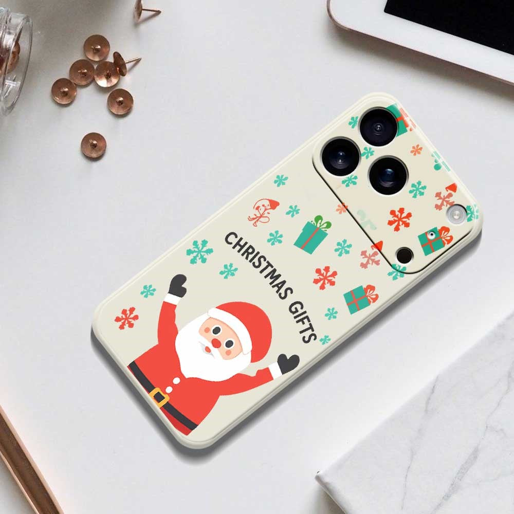 For iPhone 17 Pro Max Case Christmas Gifts Pattern Printing Straight Edge TPU Phone Back Cover - Green