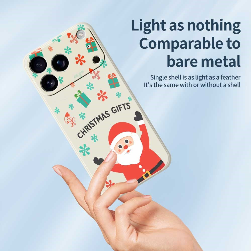 For iPhone 17 Pro Max Case Christmas Gifts Pattern Printing Straight Edge TPU Phone Back Cover - Black