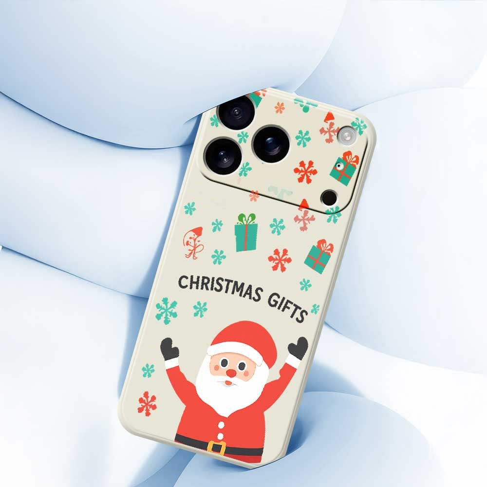 For iPhone 17 Pro Max Case Christmas Gifts Pattern Printing Straight Edge TPU Phone Back Cover - Black