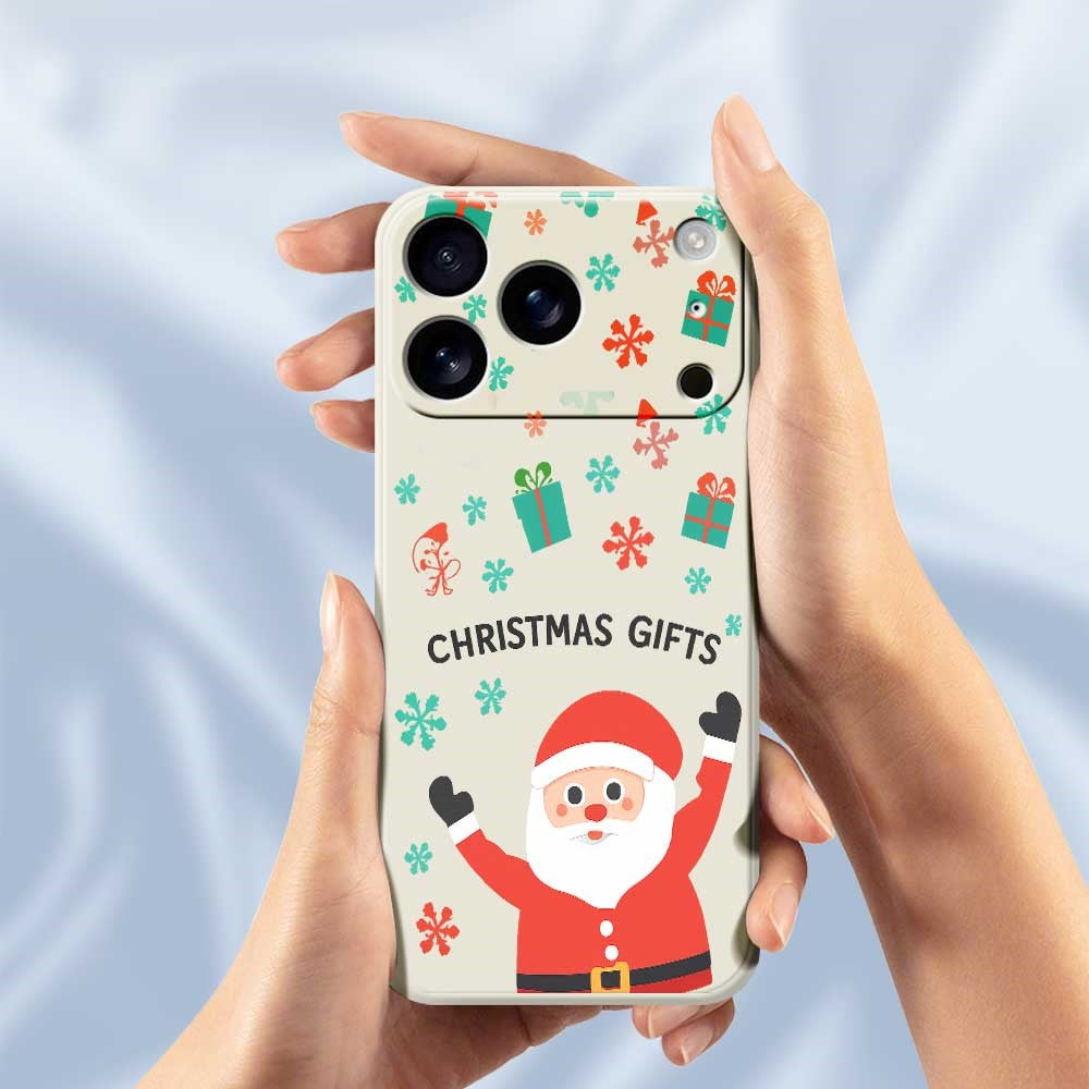 For iPhone 17 Pro Max Case Christmas Gifts Pattern Printing Straight Edge TPU Phone Back Cover - Black