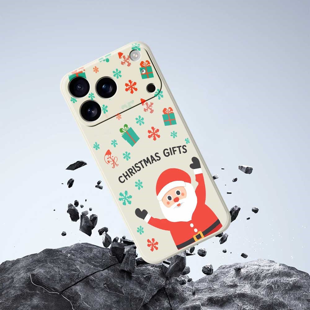 For iPhone 17 Pro Max Case Christmas Gifts Pattern Printing Straight Edge TPU Phone Back Cover - Black
