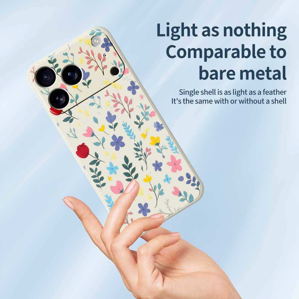 For iPhone 17 Pro Max Case Colorful Flower Branches Pattern Printing Straight Edge TPU Phone Back Cover - Green