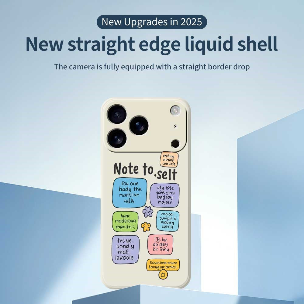 For iPhone 17 Pro Max Case Colored Sticky Notes Pattern Printing Straight Edge TPU Phone Back Cover - Green