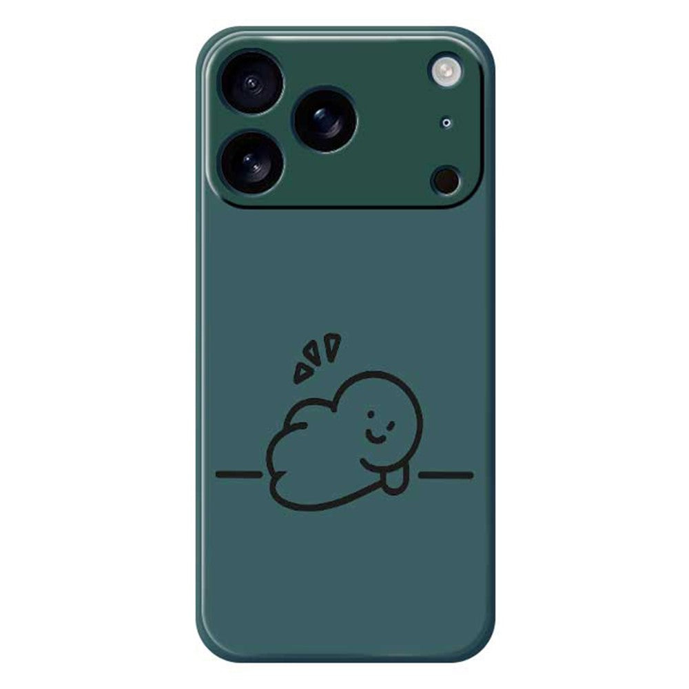 For iPhone 17 Pro Max Case Stick Figure Pattern Printing Straight Edge TPU Phone Back Cover - Green