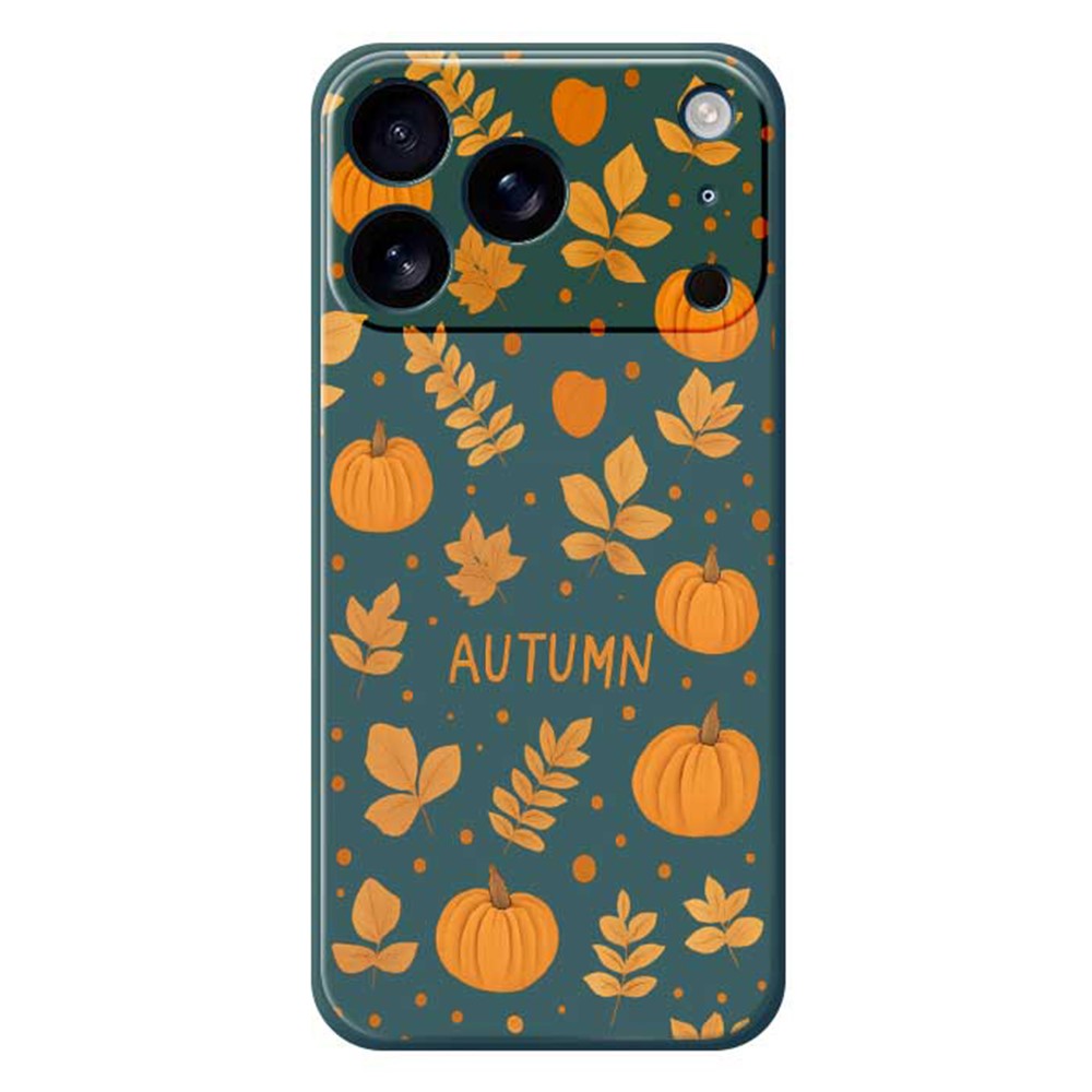 For iPhone 17 Pro Max Case Autumn Theme Pattern Printing Straight Edge TPU Phone Back Cover - Green