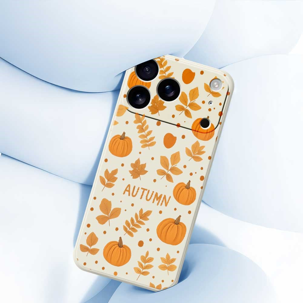 For iPhone 17 Pro Max Case Autumn Theme Pattern Printing Straight Edge TPU Phone Back Cover - Green