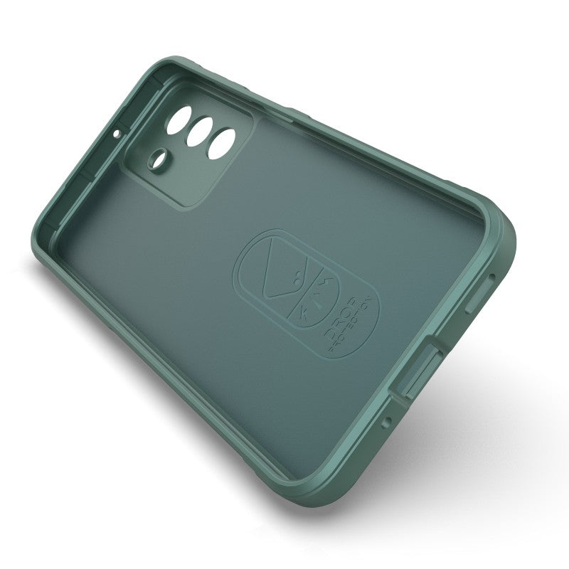 For Samsung Galaxy A17 5G TPU Case WANLONFENG HD Series Anti Slip Phone Cover with Tempered Glass - Army Green