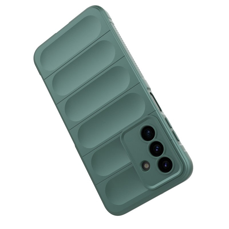 For Samsung Galaxy A17 5G TPU Case WANLONFENG HD Series Anti Slip Phone Cover with Tempered Glass - Army Green