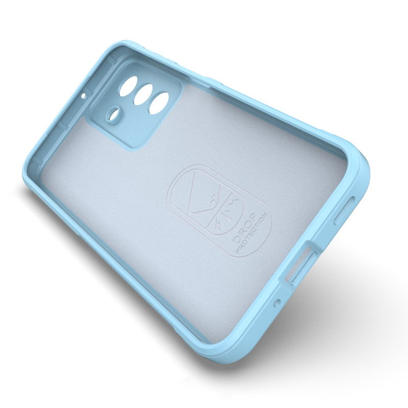 For Samsung Galaxy A17 5G TPU Case WANLONFENG HD Series Anti Slip Phone Cover with Tempered Glass - Baby Blue