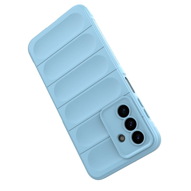For Samsung Galaxy A17 5G TPU Case WANLONFENG HD Series Anti Slip Phone Cover with Tempered Glass - Baby Blue