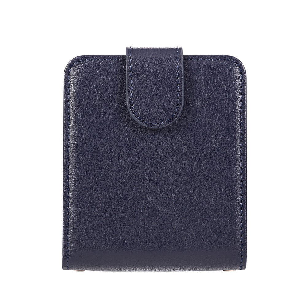 For Samsung Galaxy Z Flip7 5G Case Magnetic Clasp PU Leather Phone Cover with Card Slot - Blue