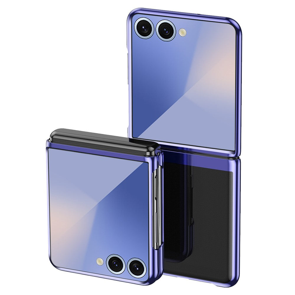 For Samsung Galaxy Z Flip7 5G Case Clear PC Electroplating Hard Phone Cover - Purple