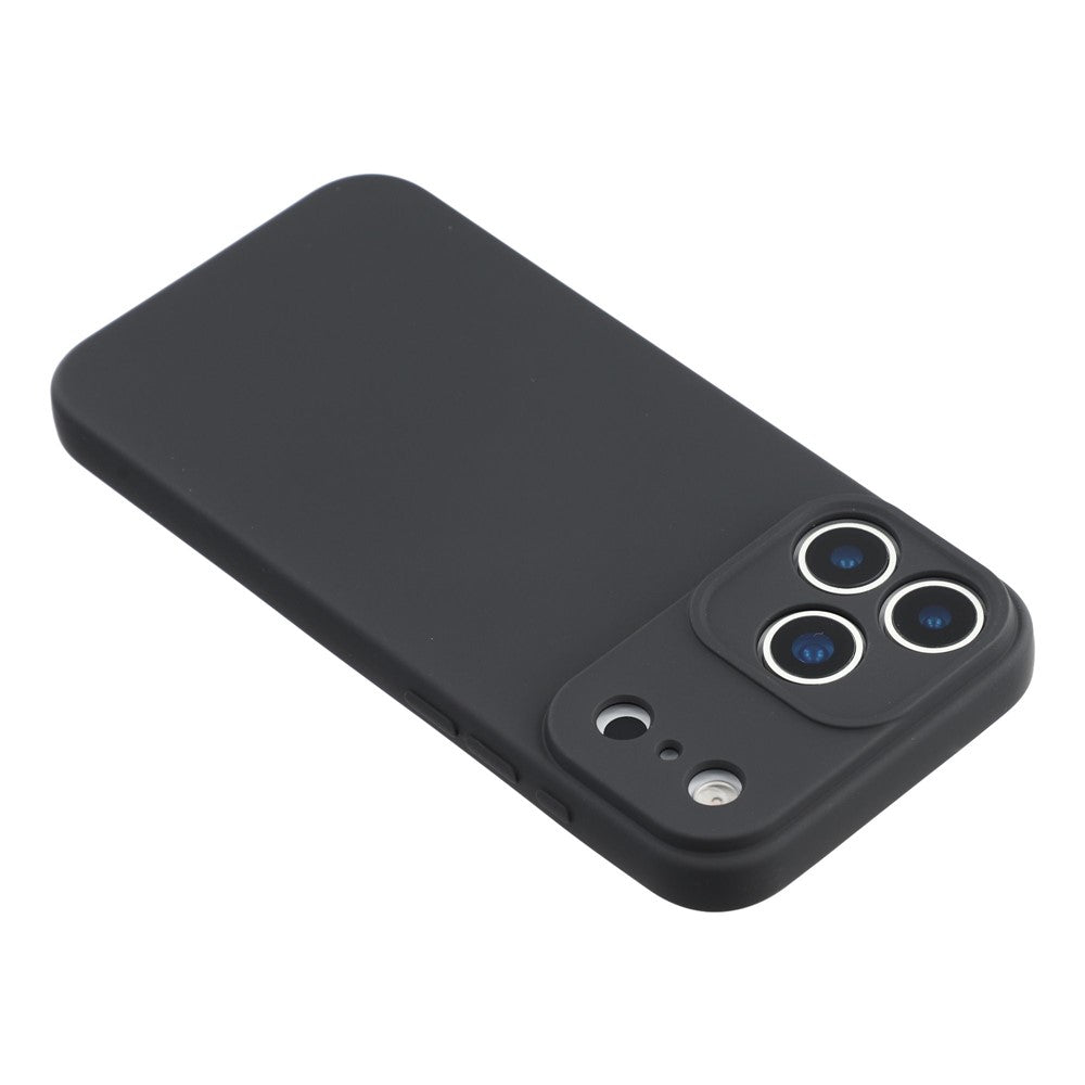 For iPhone 17 Pro Max Case TPU Back Soft Anti-Scratch Fiber Lining Phone Cover - Black