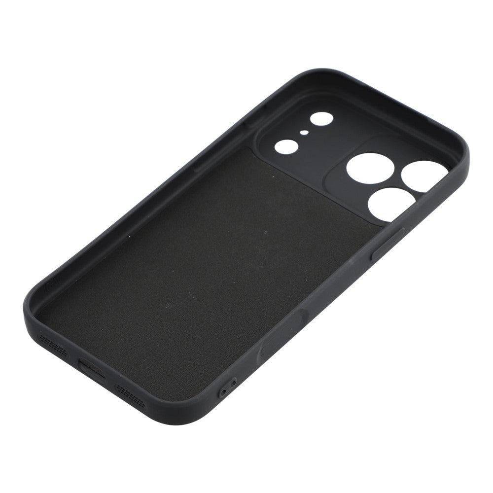 For iPhone 17 Pro Max Case TPU Back Soft Anti-Scratch Fiber Lining Phone Cover - Black