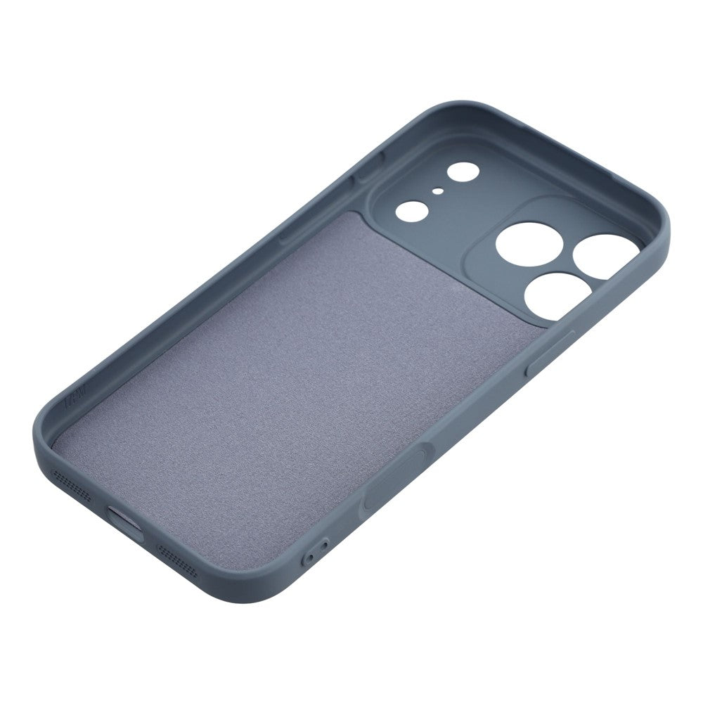 For iPhone 17 Pro Max Case TPU Back Soft Anti-Scratch Fiber Lining Phone Cover - Lavender Grey