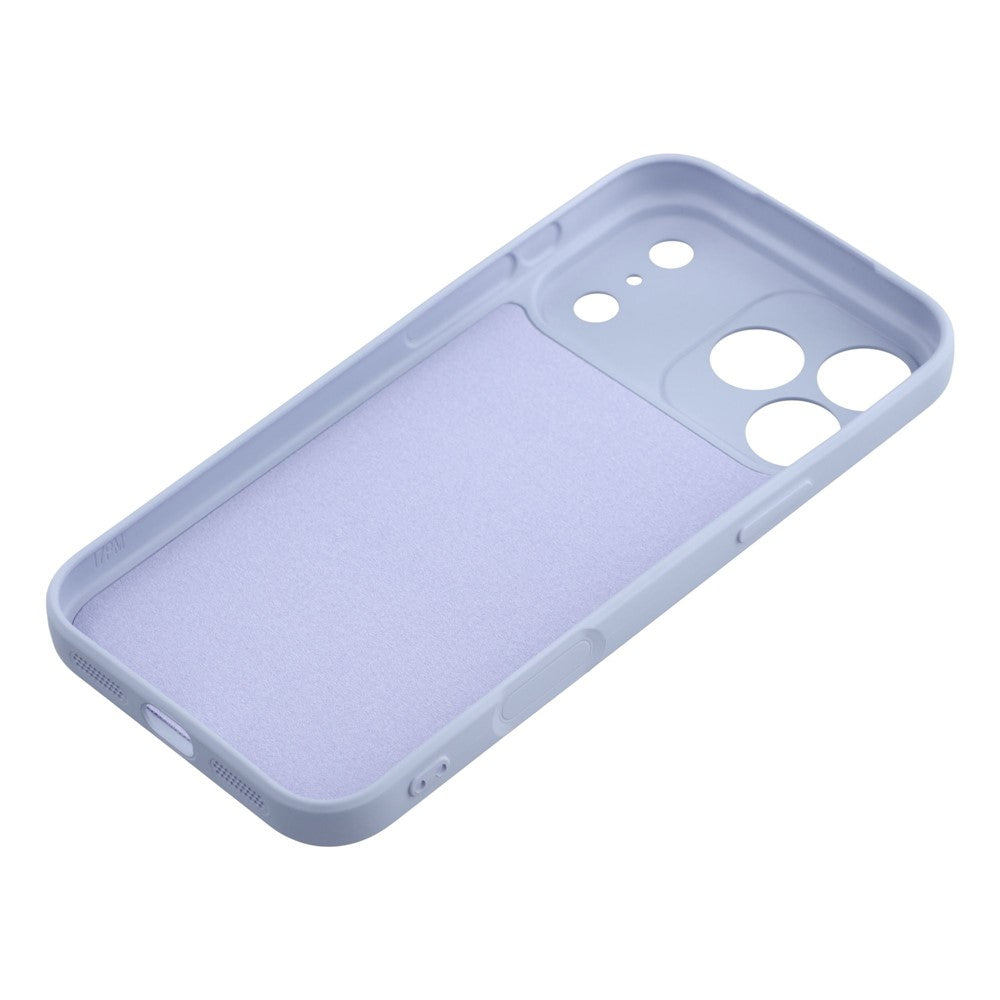 For iPhone 17 Pro Max Case TPU Back Soft Anti-Scratch Fiber Lining Phone Cover - Light Purple