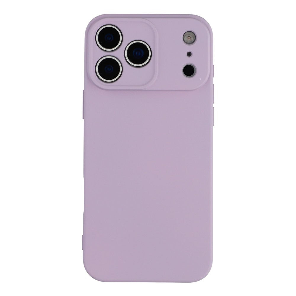 For iPhone 17 Pro Max Case TPU Back Soft Anti-Scratch Fiber Lining Phone Cover - Purple