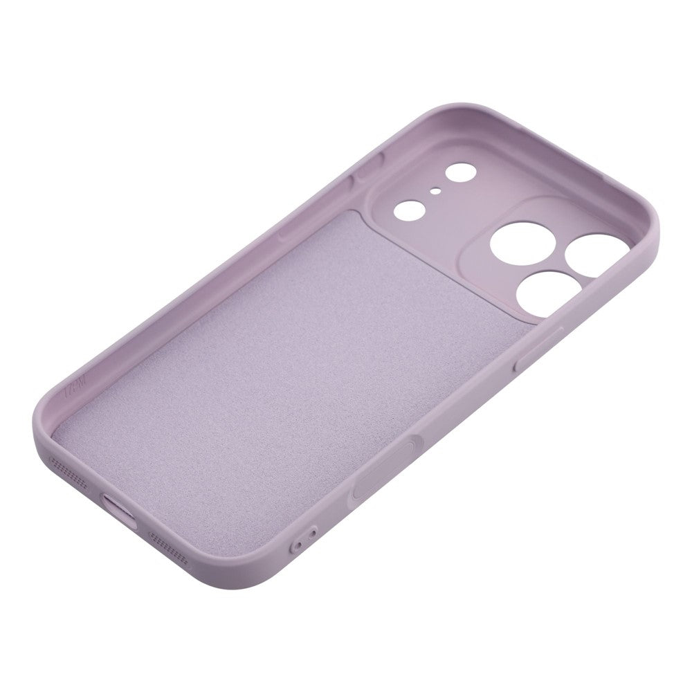 For iPhone 17 Pro Max Case TPU Back Soft Anti-Scratch Fiber Lining Phone Cover - Purple
