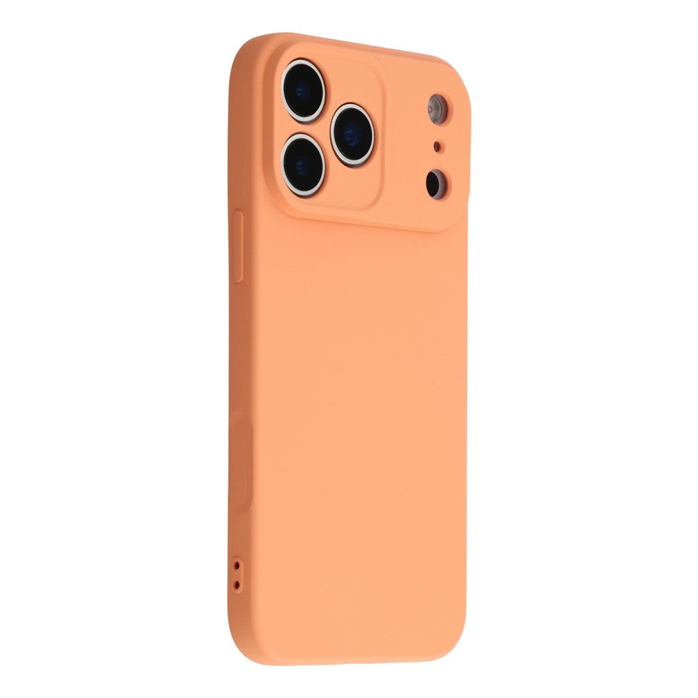 For iPhone 17 Pro Max Case TPU Back Soft Anti-Scratch Fiber Lining Phone Cover - Orange