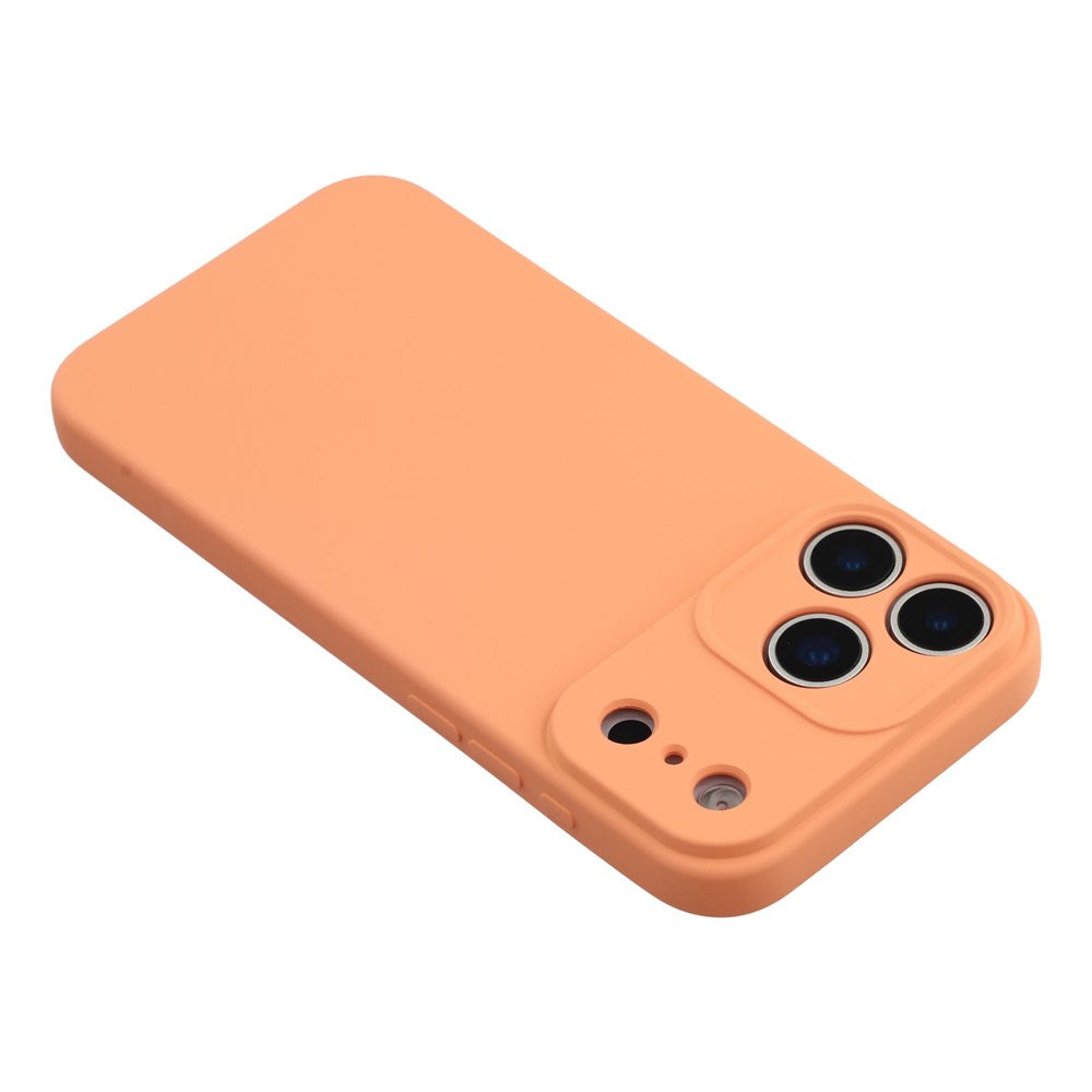 For iPhone 17 Pro Max Case TPU Back Soft Anti-Scratch Fiber Lining Phone Cover - Orange