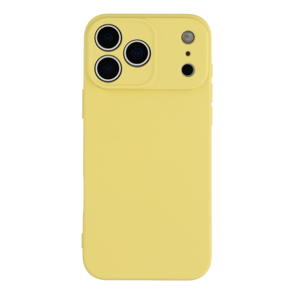 For iPhone 17 Pro Max Case TPU Back Soft Anti-Scratch Fiber Lining Phone Cover - Yellow