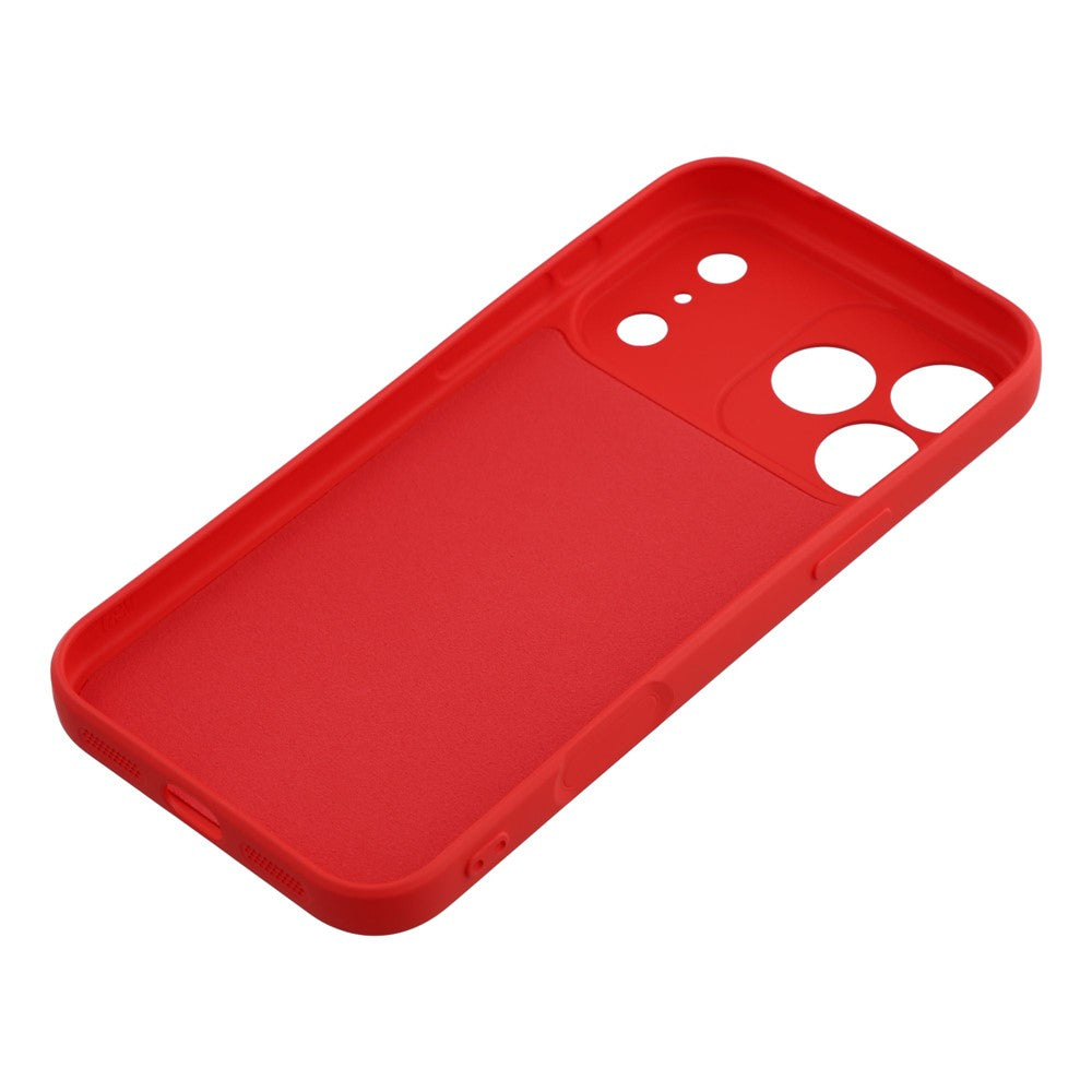 For iPhone 17 Pro Max Case TPU Back Soft Anti-Scratch Fiber Lining Phone Cover - Red