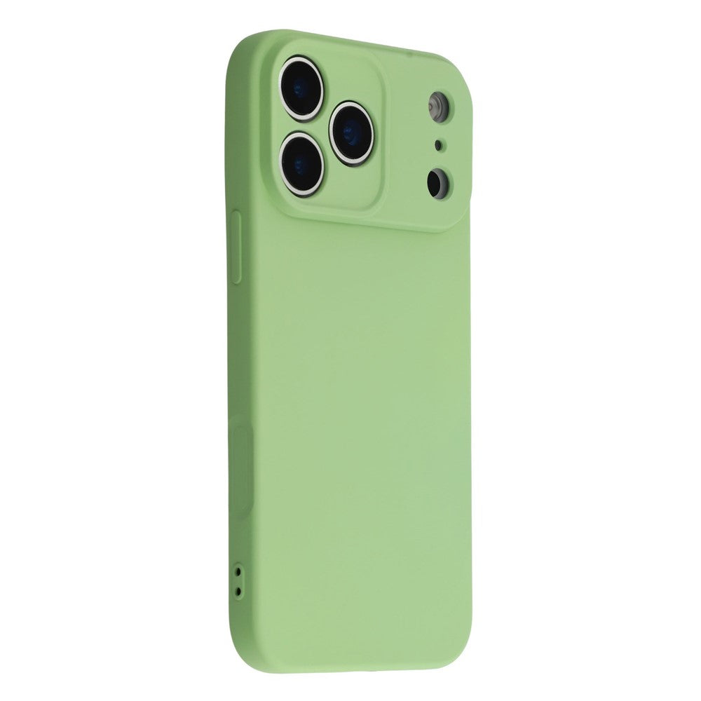For iPhone 17 Pro Max Case TPU Back Soft Anti-Scratch Fiber Lining Phone Cover - Matcha Green