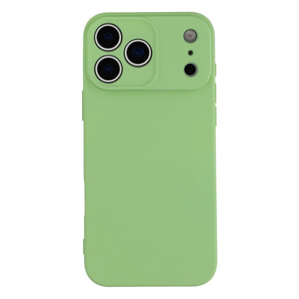 For iPhone 17 Pro Max Case TPU Back Soft Anti-Scratch Fiber Lining Phone Cover - Matcha Green