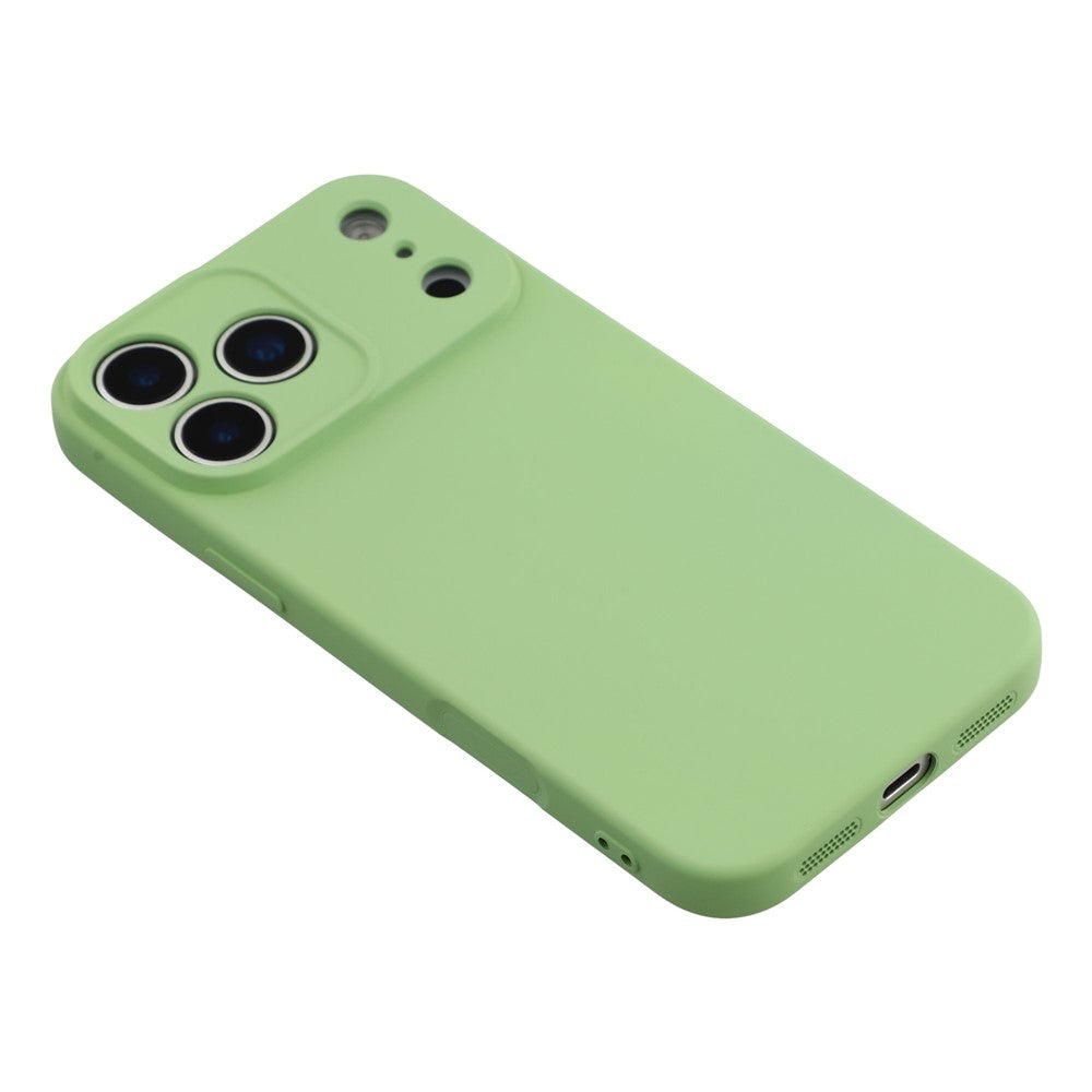 For iPhone 17 Pro Max Case TPU Back Soft Anti-Scratch Fiber Lining Phone Cover - Matcha Green