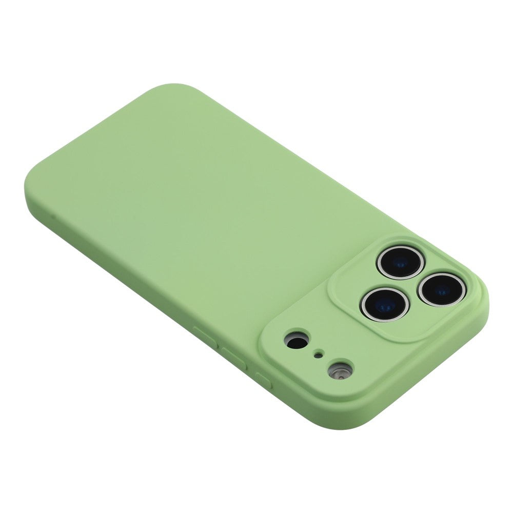 For iPhone 17 Pro Max Case TPU Back Soft Anti-Scratch Fiber Lining Phone Cover - Matcha Green