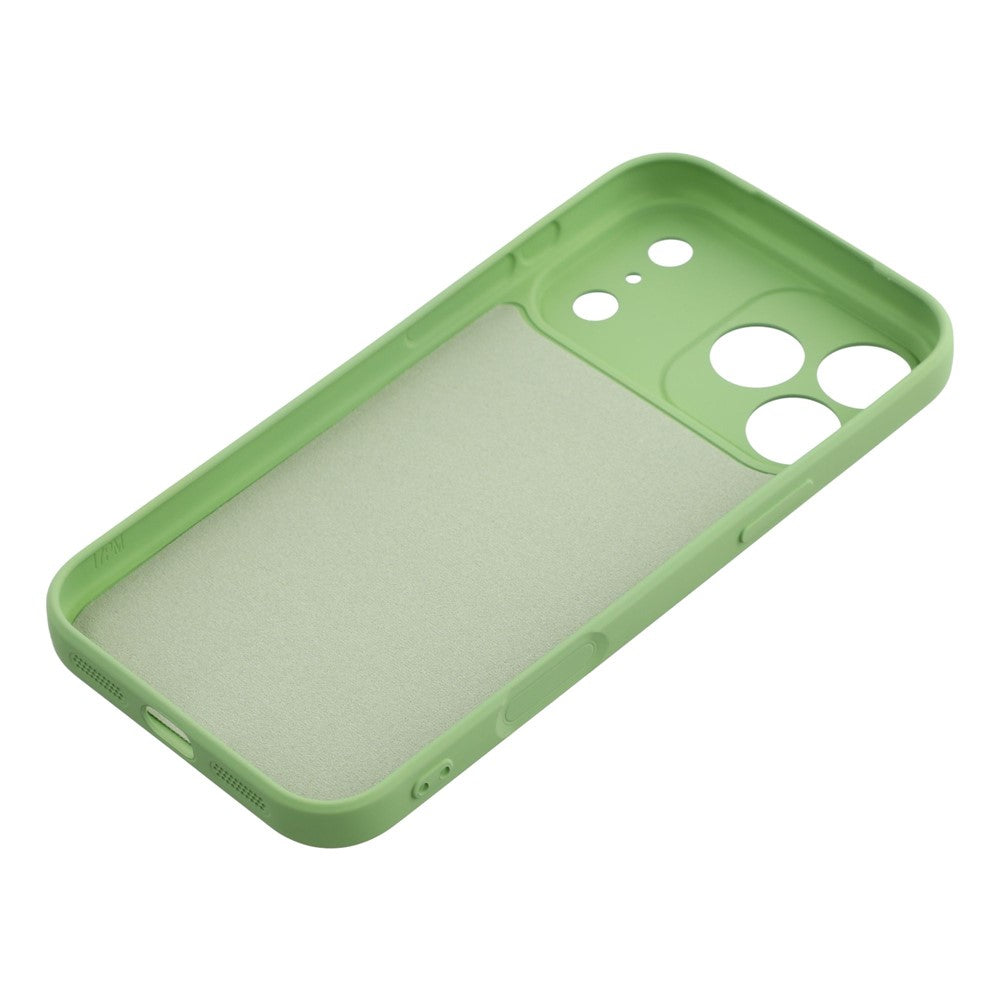 For iPhone 17 Pro Max Case TPU Back Soft Anti-Scratch Fiber Lining Phone Cover - Matcha Green