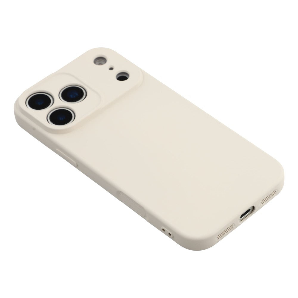 For iPhone 17 Pro Max Case TPU Back Soft Anti-Scratch Fiber Lining Phone Cover - White