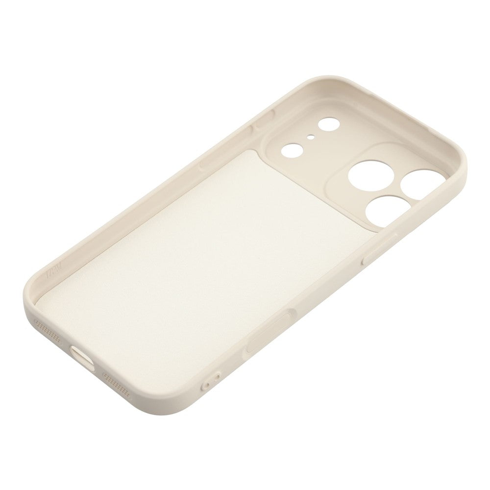 For iPhone 17 Pro Max Case TPU Back Soft Anti-Scratch Fiber Lining Phone Cover - White