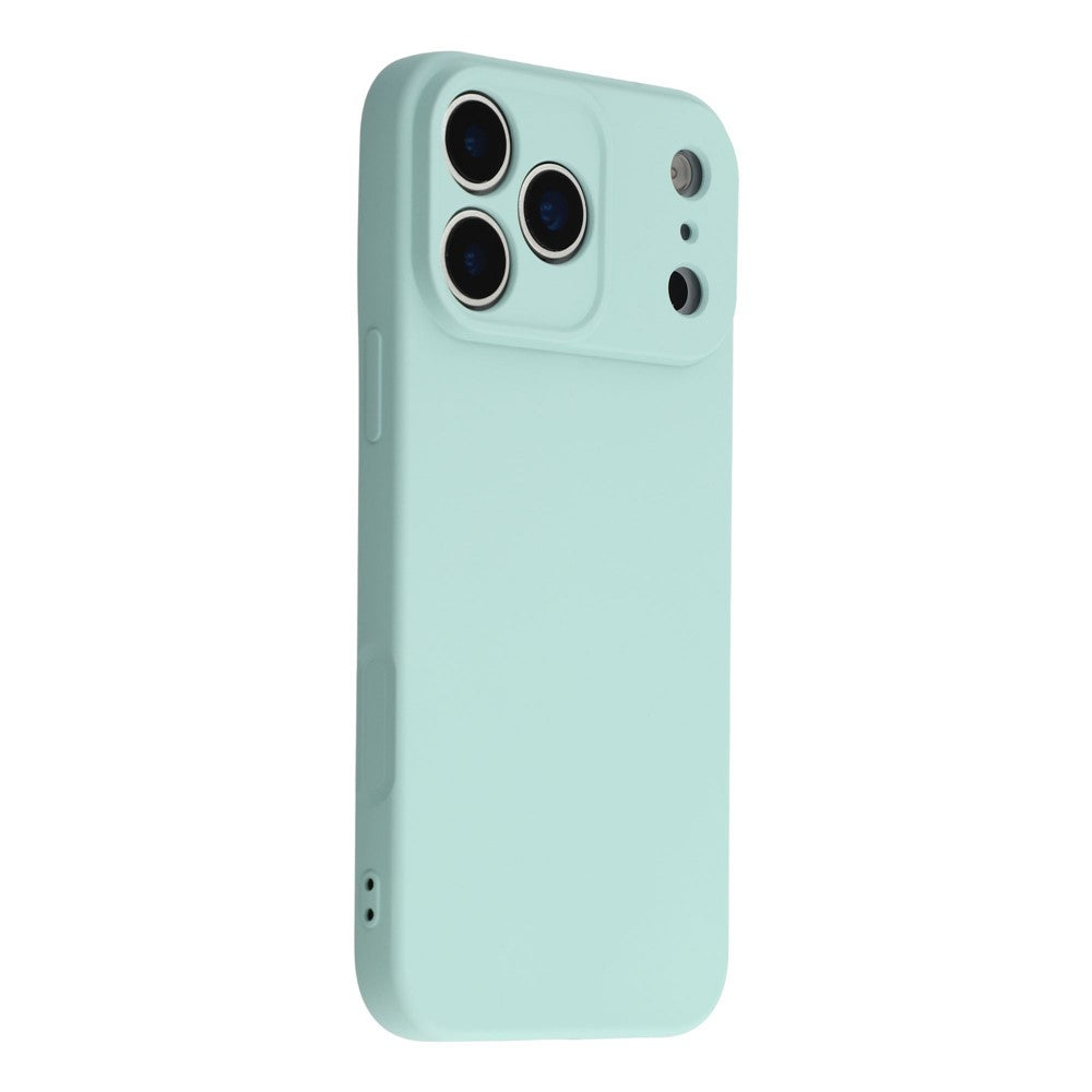 For iPhone 17 Pro Max Case TPU Back Soft Anti-Scratch Fiber Lining Phone Cover - Baby Blue