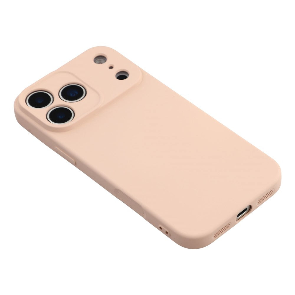 For iPhone 17 Pro Max Case TPU Back Soft Anti-Scratch Fiber Lining Phone Cover - Pink