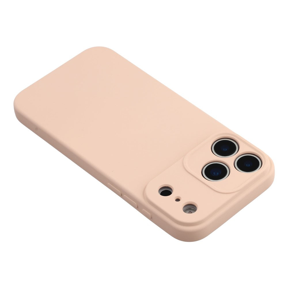 For iPhone 17 Pro Max Case TPU Back Soft Anti-Scratch Fiber Lining Phone Cover - Pink
