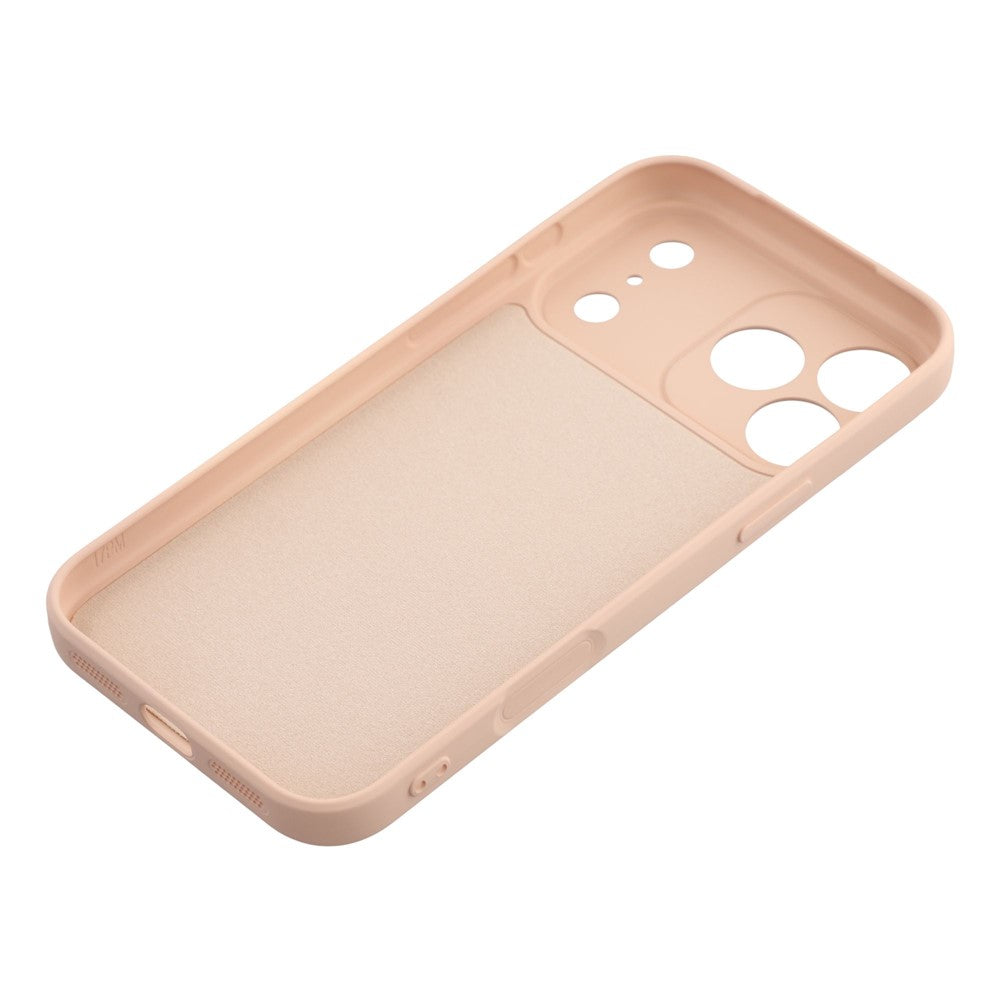 For iPhone 17 Pro Max Case TPU Back Soft Anti-Scratch Fiber Lining Phone Cover - Pink