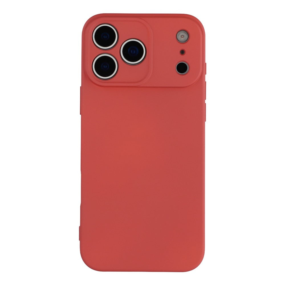 For iPhone 17 Pro Max Case TPU Back Soft Anti-Scratch Fiber Lining Phone Cover - Hawthorn Red