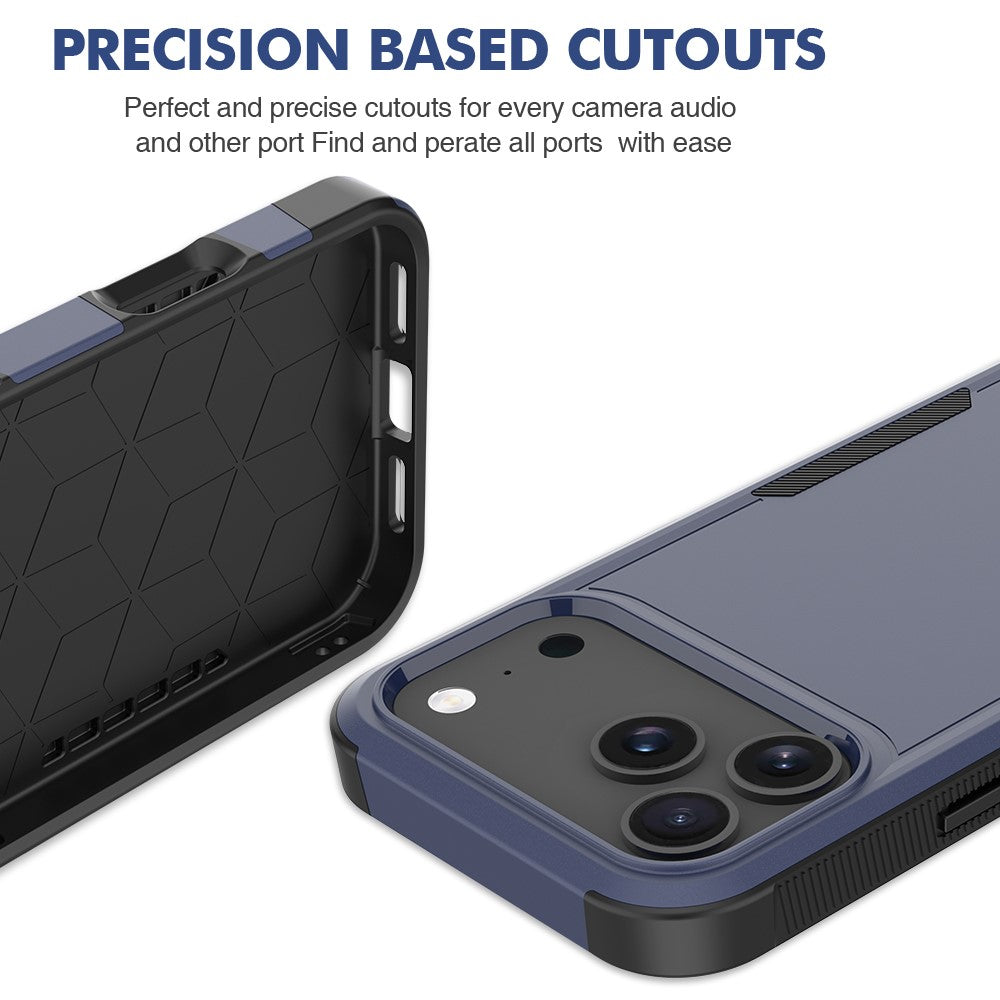 For iPhone 17 Pro Max Case 2 in 1 PC + TPU Shockproof Phone Cover - Dark Blue