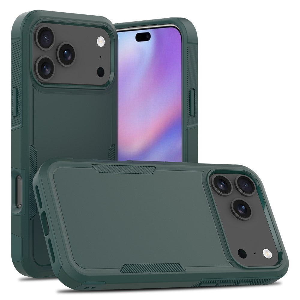For iPhone 17 Pro Max Case 2 in 1 PC + TPU Shockproof Phone Cover - Dark Green